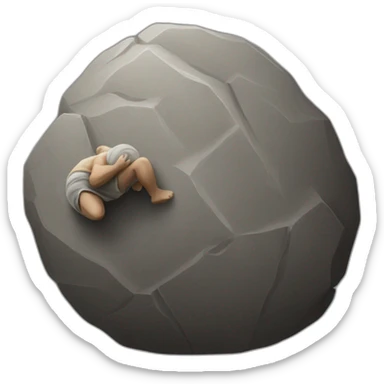 Sisyphus rolling a rock sticker
