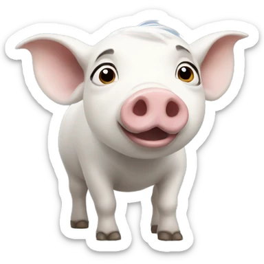 Pua the white pig from moana sticker