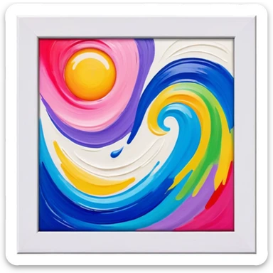 canvas, colorful painting sticker