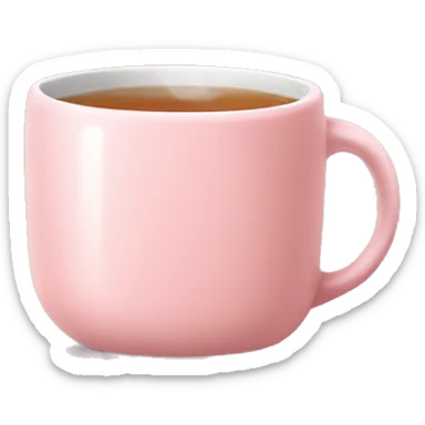 Light pink mug with tea and tea bag in it and steam  sticker