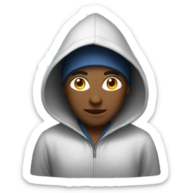 a hooded computer science student sticker