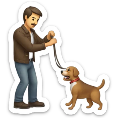 Hombre lanzando un perro sticker