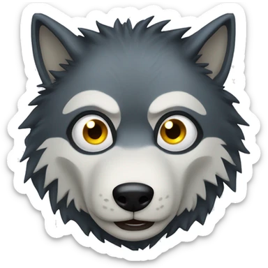 A scary looking wolf sticker