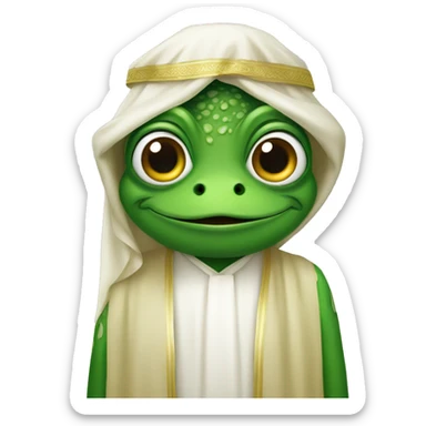Frog wearing Saudi dress sticker