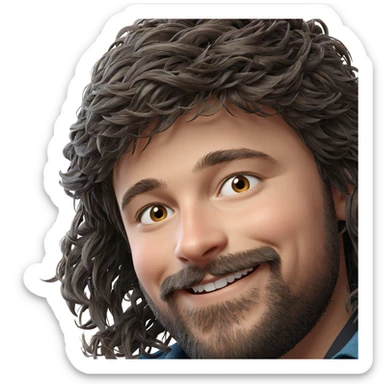 smiling boy with beard portrait sticker