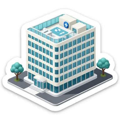 hospital isometric view building sticker