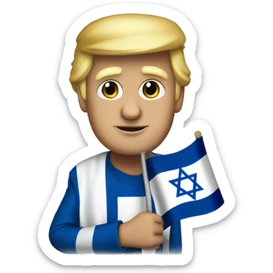 Donald Trump with Israel flag sticker