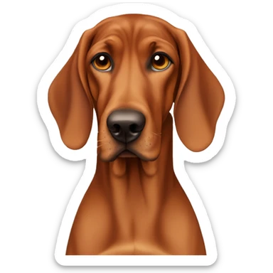 light brown redbone coonhound with brown eyes  sticker