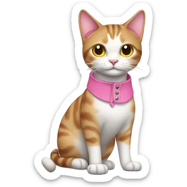 standing cat wearing pink shoes sticker