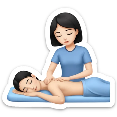 Back massage body the hair is black sticker