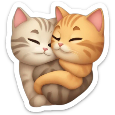 cute cat snuggeling boyfriend cat sticker