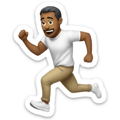 Dad running away from family sticker