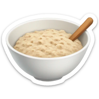 a bowl with oat porridge sticker