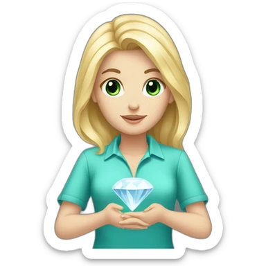 a diamond in the hands of a white girl sticker