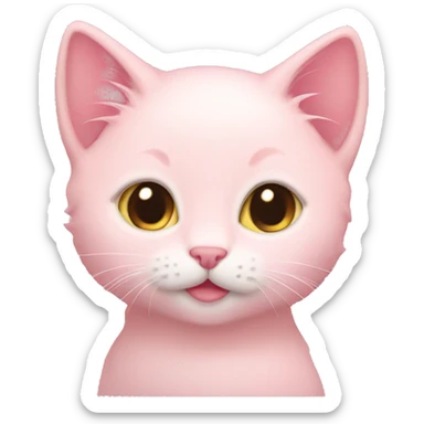 light pink kitten sticker