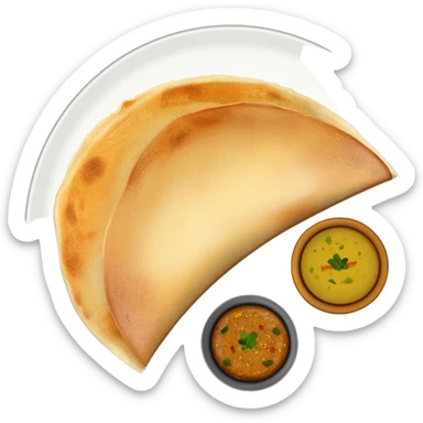 Beene dosa with sambar in different small bowl in the plate sticker