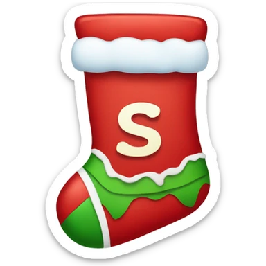 christmas stocking with letter s sticker