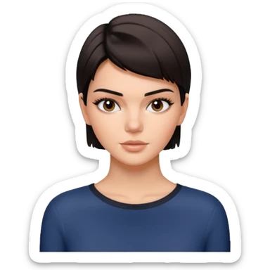 Kendall Jenner emoji wuth short haircut sticker