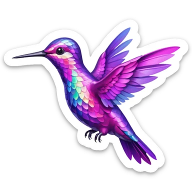 Pink/purple hummingbird emoji sticker