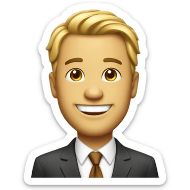 rich man in a suit smiling sticker