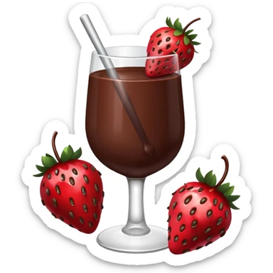 chocolate covered strawberries in a glass sticker