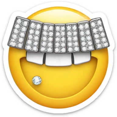 Smiley with diamond grill sticker