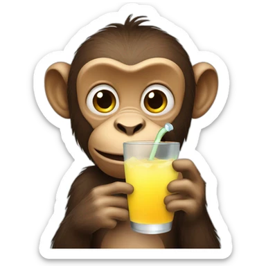 Monkey drink water sticker