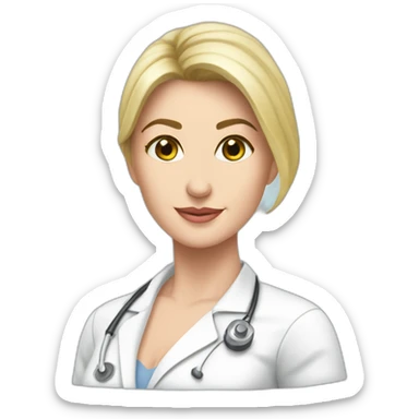 Posh-Radiologist-performing-breast-mammography-to-leni-klum sticker