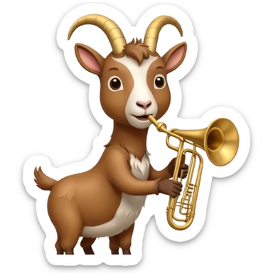 Goat playing trombone sticker