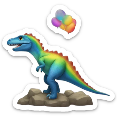 tiranosaur rainbow lgbt sticker