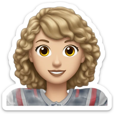 Taylor swift with patriots jersey on sticker