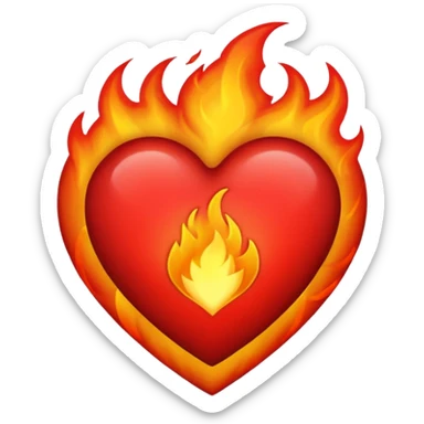 Black fire heart  sticker