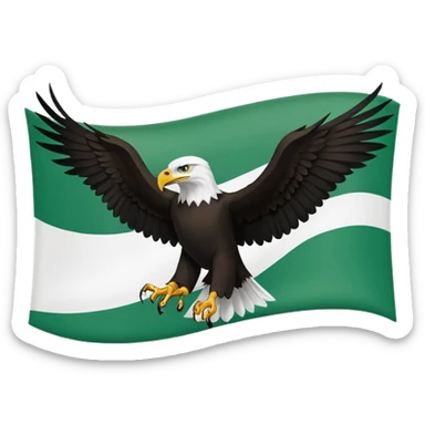A flag I. This design 🇧🇫 is half green and half white from the bottom and an eagle with its sign spread in the middle and the eagle should be a full black silhouette. sticker