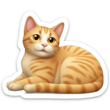 the cat is lying down sticker