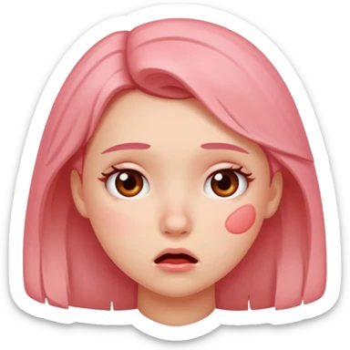 Girl flustered  blushing  sticker