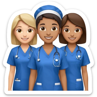 ahora una imagen de grupo de enfermeras/os+ sticker