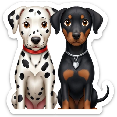 2 adults dogs : 1 Dalmatian + 1 dobermann sticker