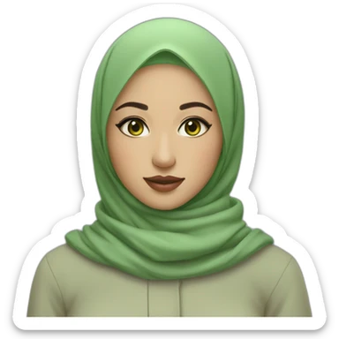asian hijabi girl with thrifted clothes and fabulous eyebrows green eyes sticker