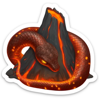 a sleeping Lava Serpent sticker