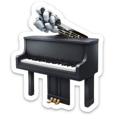 Robot hand playing piano  sticker