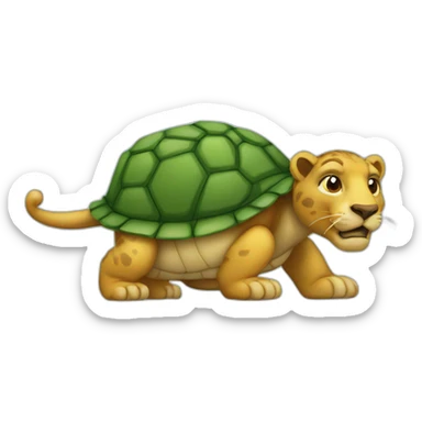 tortue sur un lion sticker