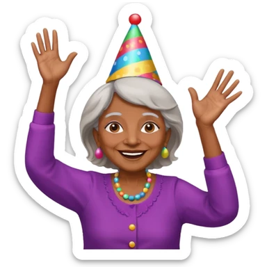 Old lady hands up raise the roof dancing  like she doesn’t care  sticker