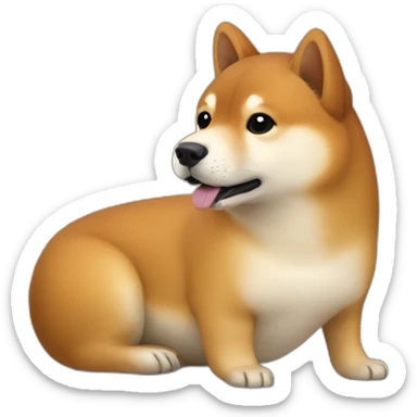 Shiba inu sur le dos d’un capybara sticker