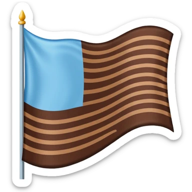 A flag with light blue and chocolate colour sticker