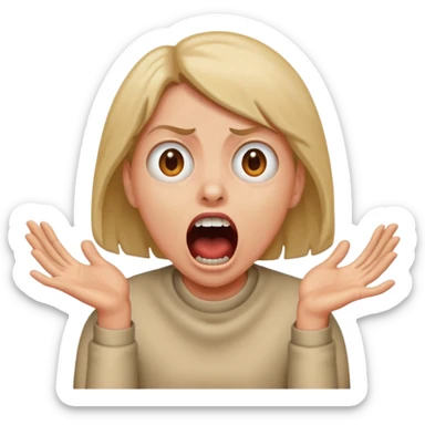 horror film, character scream sticker