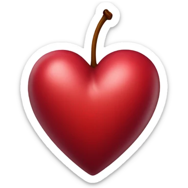 Cherry red heart  sticker
