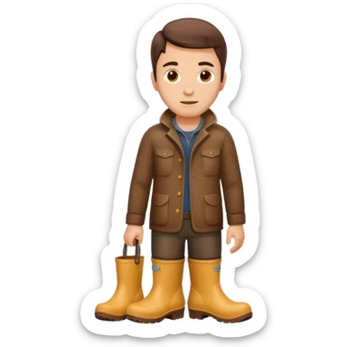 rubber boots men sticker