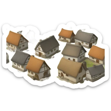 village with 5 house sticker