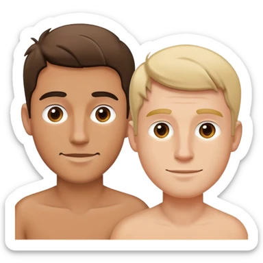 Dos amigos hombres un morenito y uno guerito  sticker
