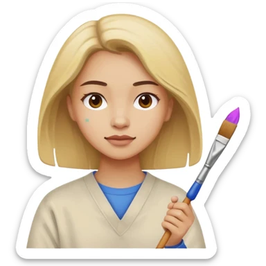 artiste peintre à sticker